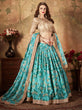 Load image into Gallery viewer, Beautiful Sky Blue Sabyasachi Floral Digital Printed Organza Party Wear Lehenga Choli With Blouse ClothsVilla