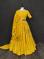 Yellow Color Embroidered Georgette Lehenga Sets Clothsvilla