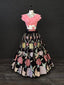 Black & Pink Color Thread And Sequins Embroidery Work Georgette Two Piece Lehenga Set Clothsvilla