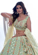 Load image into Gallery viewer, Pista Green Multi Sequence Embroidery Wedding Lehenga Choli Clothsvilla