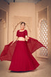 Load image into Gallery viewer, Georgette Fabric Wedding Wear Embroidered Lehenga Choli In Red Color ClothsVilla