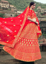 Load image into Gallery viewer, Red Heavy Embroidered Chaniya Choli Clothsvilla