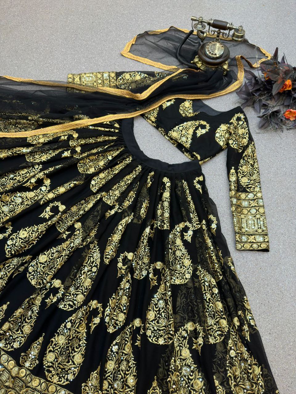 Glamourous Black Color Sequence Work Lehenga Choli Clothsvilla