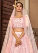 Load image into Gallery viewer, Glamourous Pink Sequins Embroidered Georgette Party Wear Lehenga ClothsVilla