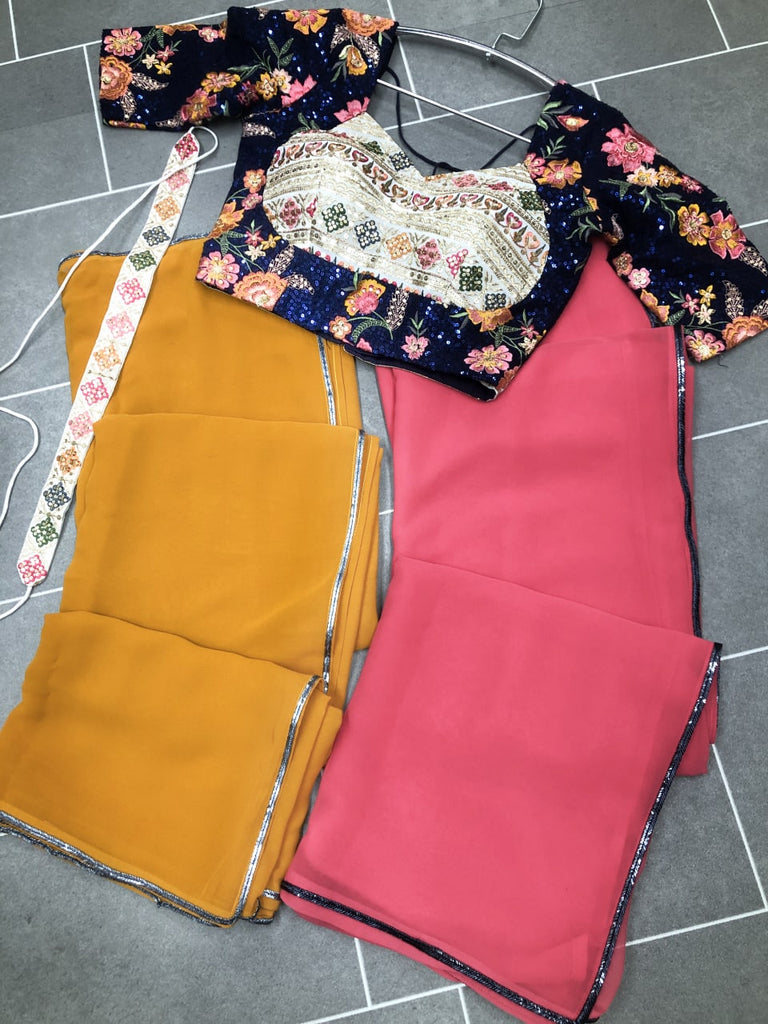 Glamourous Yellow Color Saree With Stitched Blouse Clothsvilla