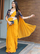 Load image into Gallery viewer, Glamourous Yellow Color Saree With Stitched Blouse Clothsvilla