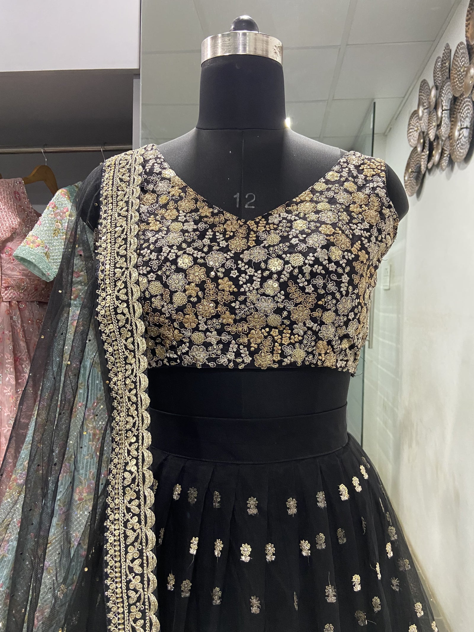 Glorious Black Sequins Embroidered Net Party Wear Lehenga Choli Clothsvilla