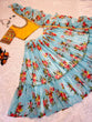 Load image into Gallery viewer, Glossy Floral Printed Sky Blue With Yellow Color Lehenga Choli Clothsvilla