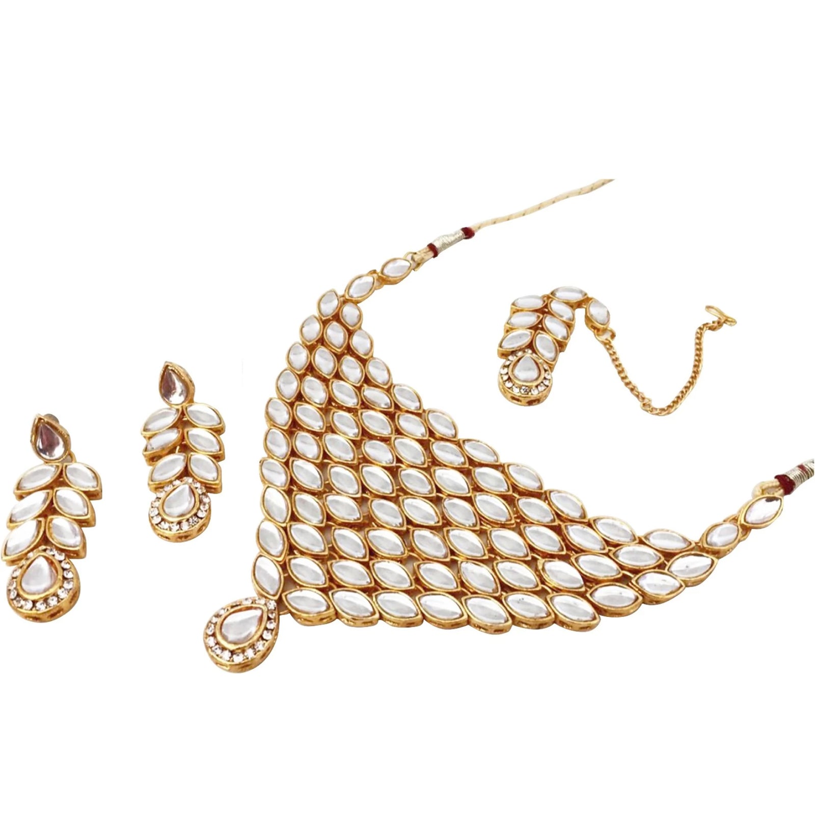 Gold and White Alloy Jewel Set ClothsVilla