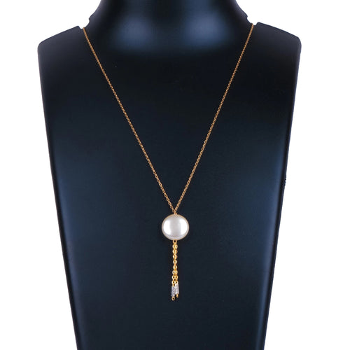 Gold-plated Pearl Brass Pendant ClothsVilla