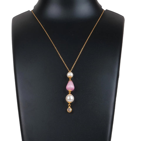 Gold-plated Pink Pearl Brass Pendant Gold-plated Pearl Brass Pendant ClothsVilla Main image