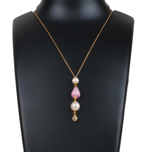 Gold-plated Pink Pearl Brass Pendant Gold-plated Pearl Brass Pendant ClothsVilla