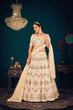 Load image into Gallery viewer, Gorgeous Beige Embroidered Sangeet Wear Lehenga Choli In Georgette Fabric ClothsVilla