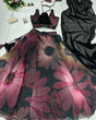 Load image into Gallery viewer, Gorgeous Black Color Digital Print Organza Lehenga Choli Clothsvilla