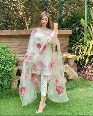 Gorgeous Digital Print White Color Salwar Suit Clothsvilla