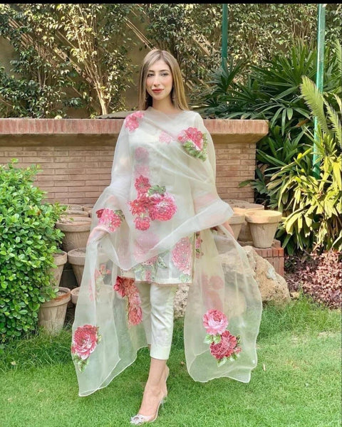 Gorgeous Digital Print White Color Salwar Suit Clothsvilla Main image