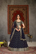 Load image into Gallery viewer, Gorgeous Navy Blue Sequins Embroidered Net Semi Stitched Party Lehenga ClothsVilla