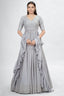 Gray Indian Georgette Lehenga Choli With Ruffle Dupatta For Indian Festival & Weddings - Sequence Embroidery Work, Mukaish Work Clothsvilla