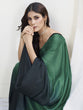 Load image into Gallery viewer, Green-Black Ready to Wear One Minute Lycra Saree ClothsVilla