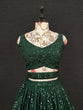 Load image into Gallery viewer, Green Color Sequins Embroidery Work Georgette Party Wear Lehenga Choli With Net Dupatta Clothsvilla