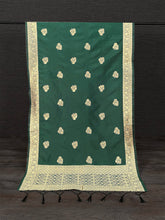 Load image into Gallery viewer, Green Color Weaving Zari Work Jacquard Silk Dupatta With Tassels Clothsvilla