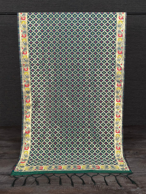 Green Color Weaving Zari Work Jacquard Silk Dupatta Clothsvilla Main image