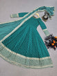 Load image into Gallery viewer, Green Anarkali Gown in Faux Georgette with Print and Embroidery Work Clothsvilla