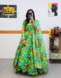 Load image into Gallery viewer, Green Anarkali Gown in Organza with Floral Print ClothsVilla