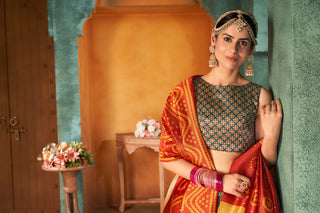 Green Art Silk Digital Printed Lehenga Choli ClothsVilla