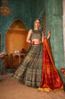 Load image into Gallery viewer, Green Art Silk Digital Printed Lehenga Choli ClothsVilla