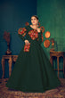 Load image into Gallery viewer, Green Embroidered Georgette Evening Long Gown Semi Stitched ClothsVilla