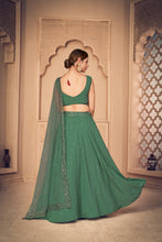 Load image into Gallery viewer, Green Embroidered Georgette Party Wear Lehenga Choli ClothsVilla