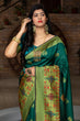 Load image into Gallery viewer, Green Heavy Bordered Banarasi Silk Wedding Wear Saree With Blouse ClothsVilla