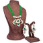 Green Pearl and Dimond Necklace Alloy Jewel Set ClothsVilla