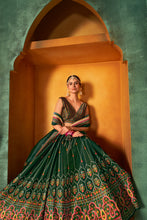 Load image into Gallery viewer, Green Printed Lehenga Choli Indian Traditional Wedding Wear Lahanga Choli Mahendi Lahanga Choli Party Wear Floral Ghagra Choli For Girls ClothsVilla