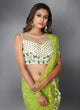 Load image into Gallery viewer, Green Ruffle Saree with Heavy Embroidery Work for Wedding ClothsVilla