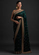 Load image into Gallery viewer, Green Saree in Vichitra Silk With Sequence and Stone Work Clothsvilla