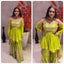Green Sharara Set in Faux Georgette with Embroidery Sequence Work Clothsvilla