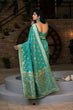 Load image into Gallery viewer, Green Striped Banarasi Silk Festival Wear Saree With Blouse ClothsVilla