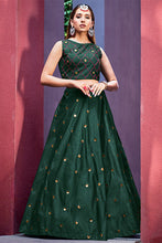 Load image into Gallery viewer, Green Art Silk Thread With Sequence Embroidered  With Mirror Work Lehenga Choli ClothsVilla.com