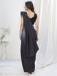 Load image into Gallery viewer, Grey-Black Lycra Based Saree ClothsVilla