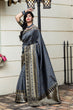 Load image into Gallery viewer, Grey Banarasi Silk Festival Wear Saree With Blouse ClothsVilla