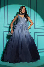 Load image into Gallery viewer, Grey Embroidered Work Readymade Anarkali Long Gown Collection ClothsVilla.com