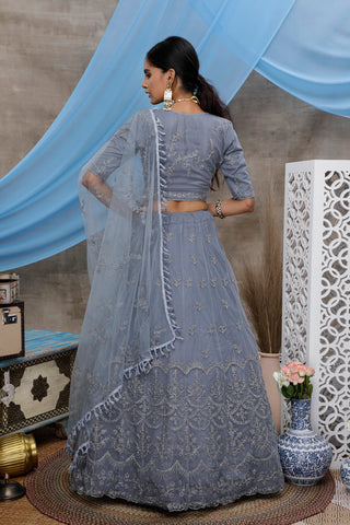 Grey Lehenga choli For women,wedding bridal wear lengha choli custom made party wear, Bollywood Style ClothsVilla