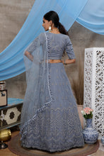 Load image into Gallery viewer, Grey Lehenga choli For women,wedding bridal wear lengha choli custom made party wear, Bollywood Style ClothsVilla