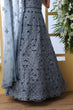 Load image into Gallery viewer, Grey Thread Embroidered Net Party Wear Anarkali Gown With Dupatta ClothsVilla