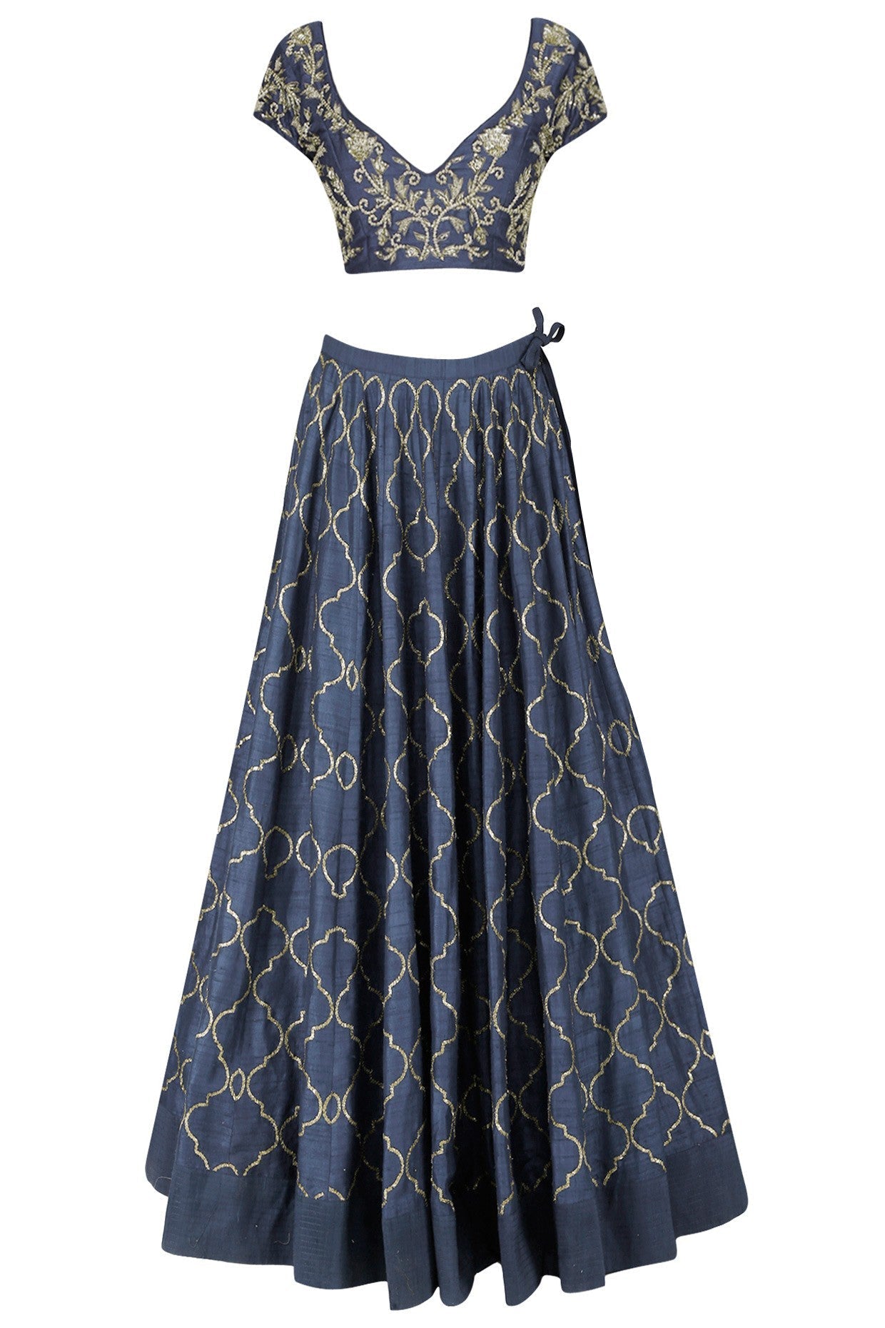Grey Pakistani Art Silk Lehenga Choli For Indian Festival & Weddings - Sequence Embroidery Work, Zari Work Clothsvilla