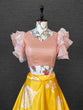 Load image into Gallery viewer, Yellow Color Heavy Dull Satin Floral Digital Printed Lehenga Crop Top Clothsvilla