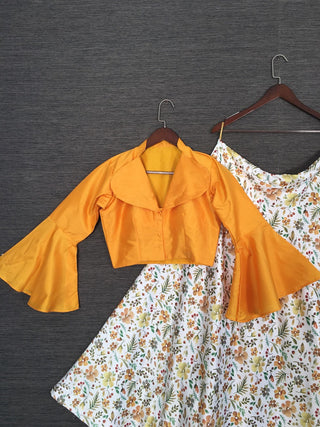 Yellow Color Heavy Dull Satin Digital Printed Lehenga Choli Clothsvilla