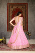 Load image into Gallery viewer, Hypnotizing Pink Sequins Embroidered Net Semi Stitched Lehenga Choli ClothsVilla